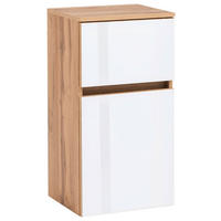 UNTERSCHRANK 40/79/35 cm   - Eichefarben/Silberfarben, KONVENTIONELL, Glas/Holzwerkstoff (40/79/35cm) - Held