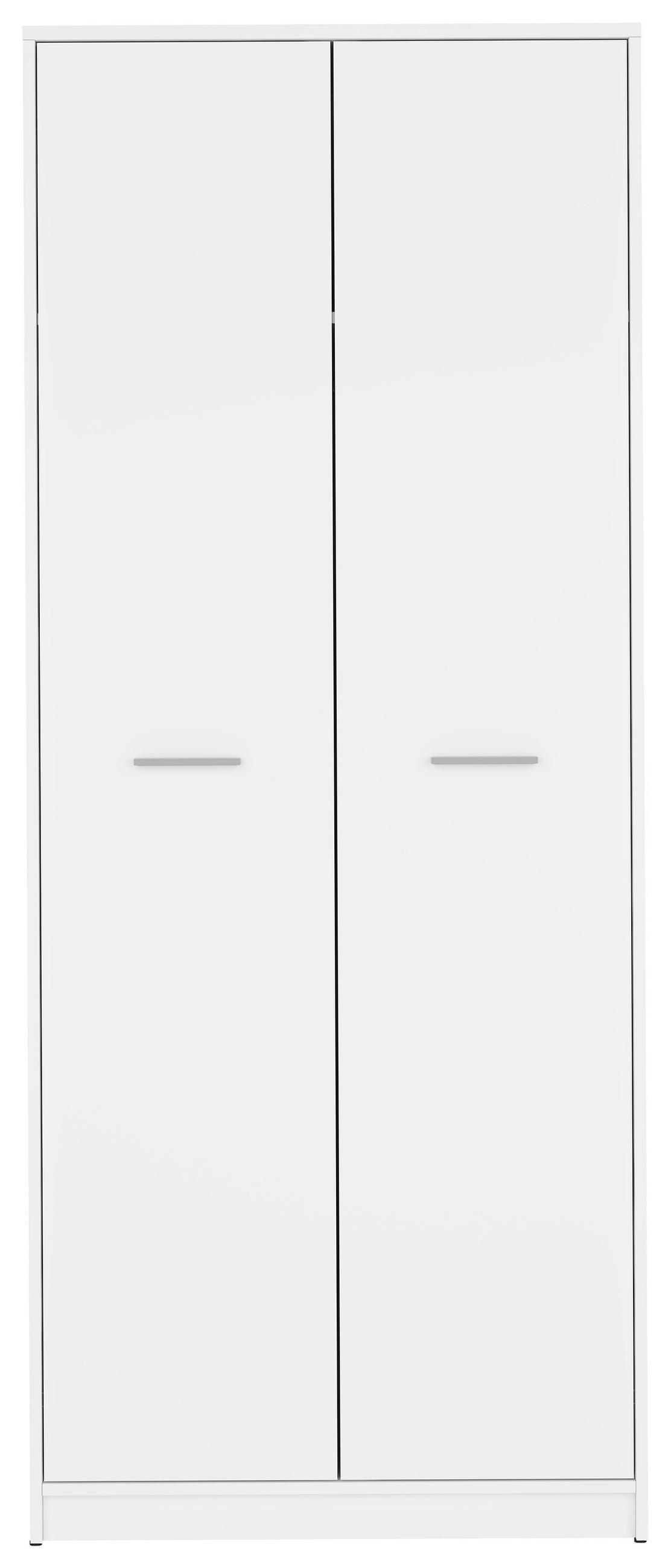 DREHTÜRENSCHRANK  in Weiß  - Silberfarben/Weiß, MODERN, Holzwerkstoff/Kunststoff (80/197/54,5cm) - MID.YOU