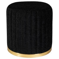 HOCKER Struktur Schwarz, Goldfarben  - Goldfarben/Schwarz, Design, Textil/Metall (43/46cm) - Kayoom