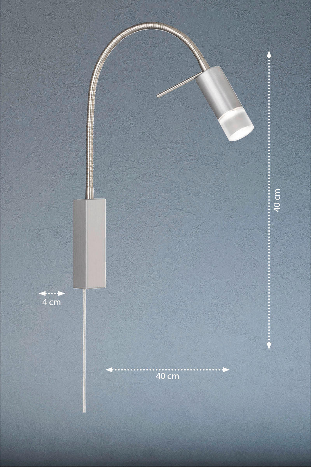 LED VÄGGLAMPA River 4/40 cm   - nickelfärgad, Basics, metall (4/40cm) - Fischer & Honsel
