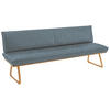 SITZBANK in Holz, Leder Wildeiche, Graublau  - Wildeiche/Graublau, Design, Leder/Holz (214/88/66cm) - Koinor