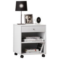 NACHTKÄSTCHEN 45/54/38 cm  in Weiß  - Silberfarben/Weiß, MODERN, Holzwerkstoff/Kunststoff (45/54/38cm) - MID.YOU