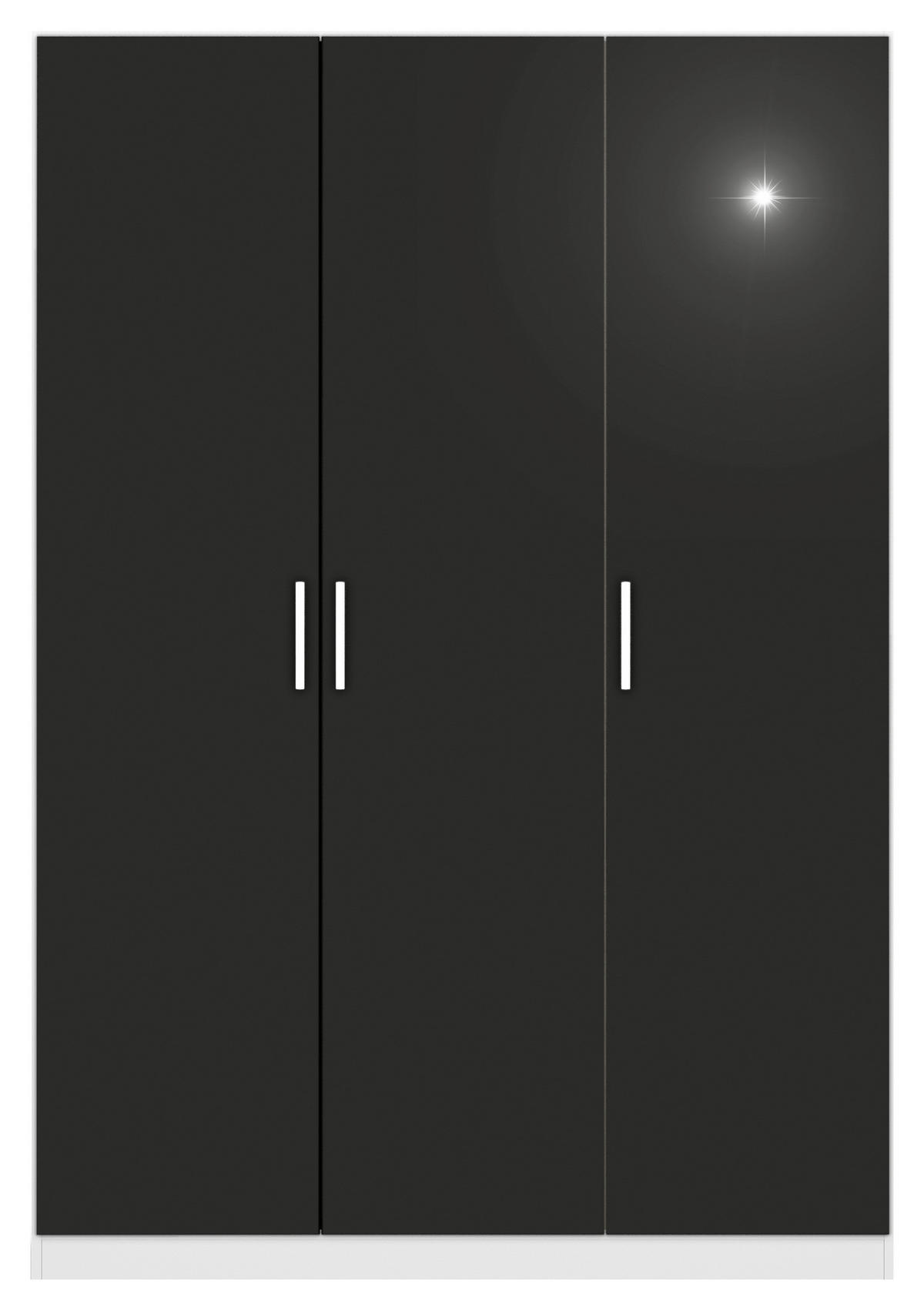 DREHTÜRENSCHRANK  in Weiß, Grau  - Chromfarben/Weiß, MODERN, Holzwerkstoff/Kunststoff (136/210/54cm) - Rauch Möbel