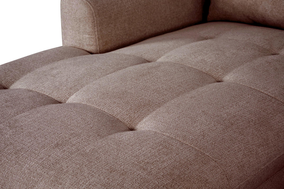 WOHNLANDSCHAFT Rosa Chenille  - Schwarz/Rosa, KONVENTIONELL, Textil/Metall (160/340/188cm) - Xora