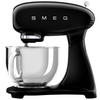 KÜCHENMASCHINE - Schwarz Hochglanz/Alufarben, Basics, Metall (40,5/37,8/22,1cm) - SMEG