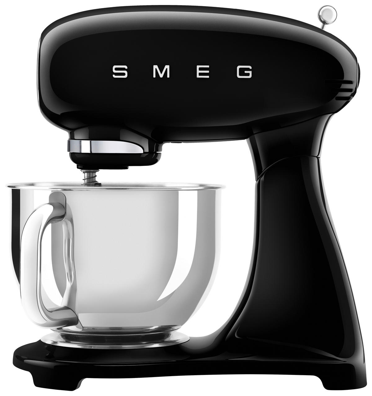 KÜCHENMASCHINE - Schwarz Hochglanz/Alufarben, Basics, Metall (40,5/37,8/22,1cm) - SMEG