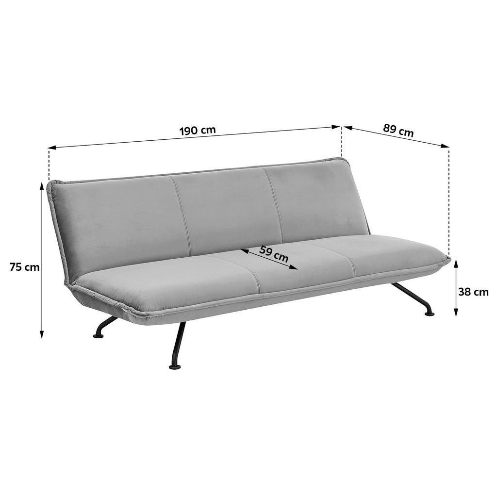 Thumbnail - Mid.you Schlafsofa, Grau, Textil, 3-Sitzer, 190x75x89 cm, Liegefunktion, Wohnzimmer, Sofas & Couches, Schlafsofas, Klapp...