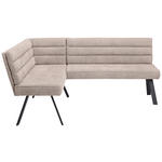 ECKBANK 155/195 cm beflockt Braun, Schwarz   - Schwarz/Braun, Design, Textil/Metall (155/195cm) - Cantus