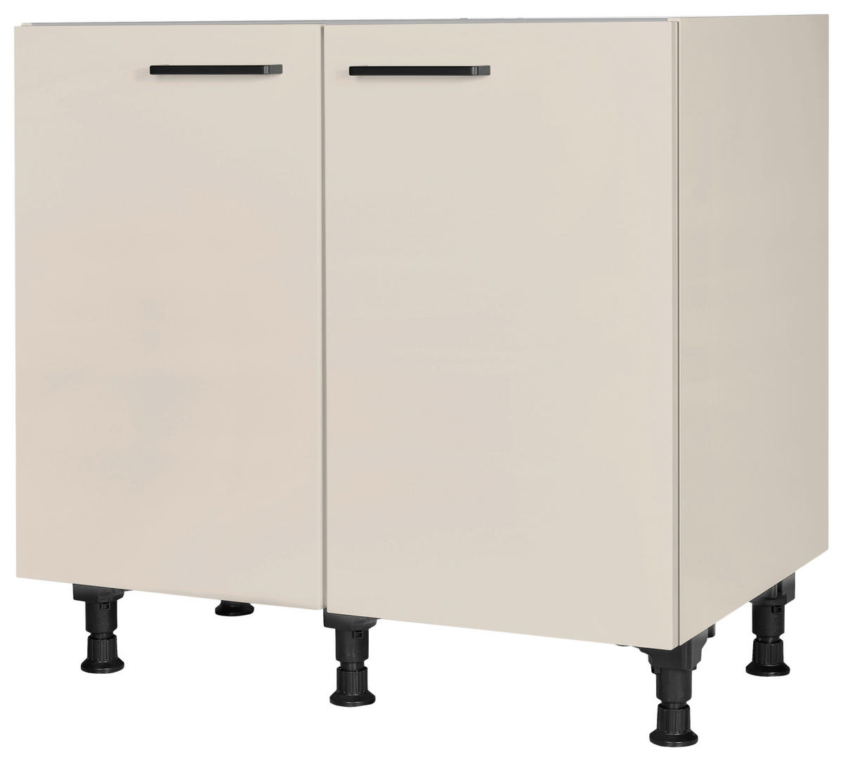 SPÜLENUNTERSCHRANK 90/87/56 cm  in Sandfarben  - Sandfarben/Schwarz, MODERN, Holzwerkstoff/Metall (90/87/56cm) - Nobilia