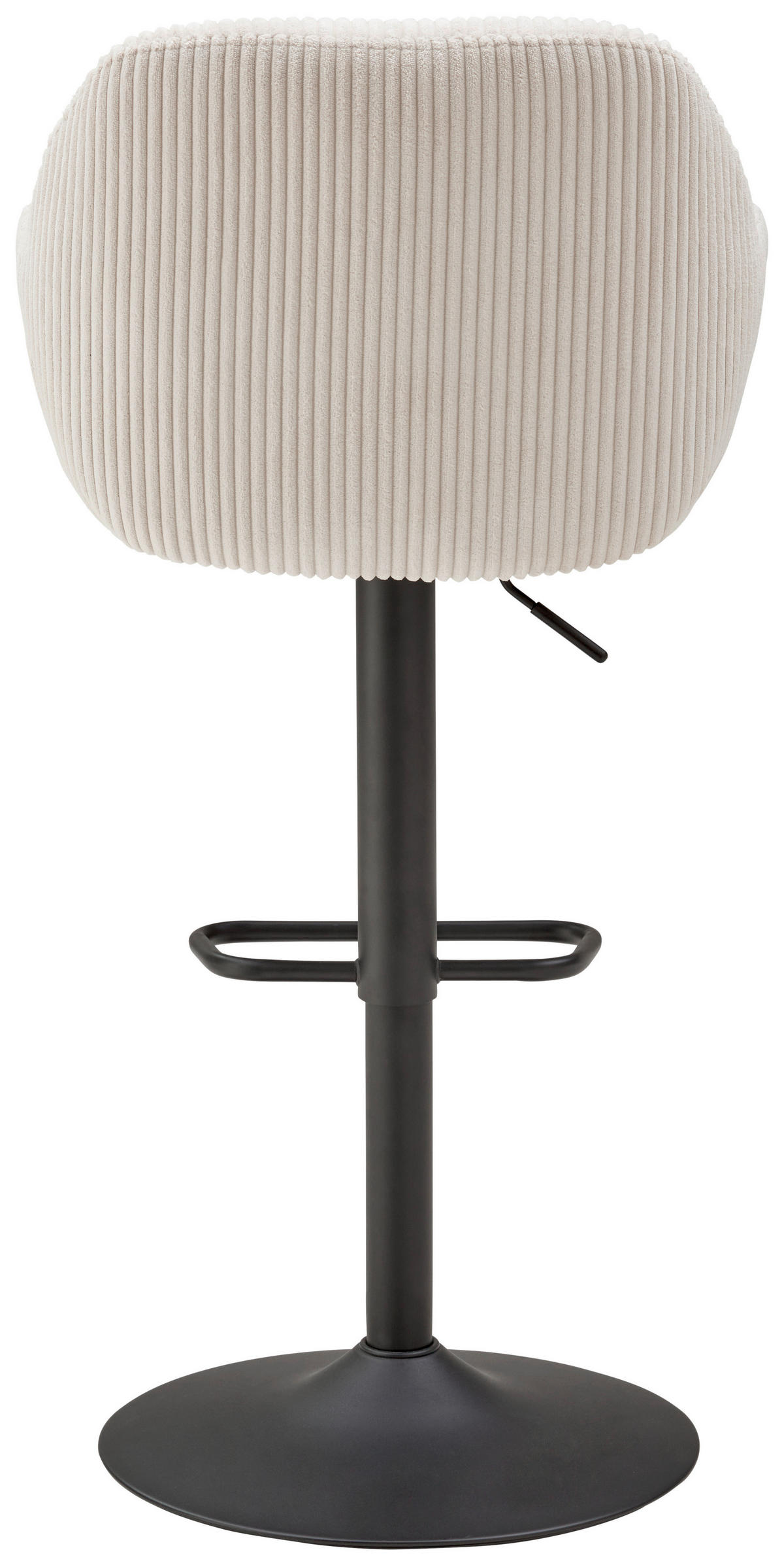 BARHOCKER Cord Schwarz, Beige Eisen inklusive Armlehnen  - Beige/Schwarz, LIFESTYLE, Textil/Metall (44/95-117/55cm) - Livetastic