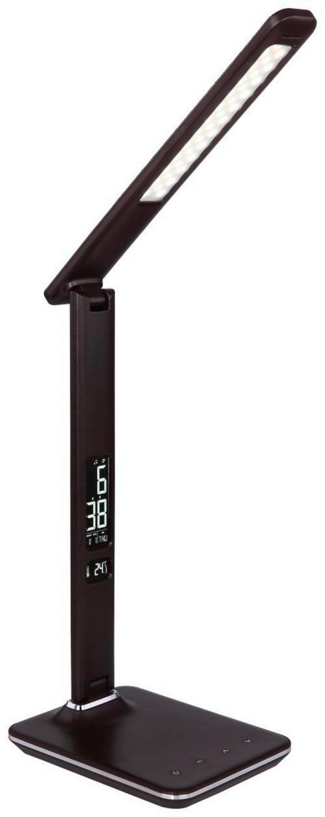 LED-SVETILKA ZA PISALNO MIZO  Tanna   31/14/59,5 cm          - barve kroma/temno rjava, Basics, umetna masa (31/14/59,5cm) - Globo
