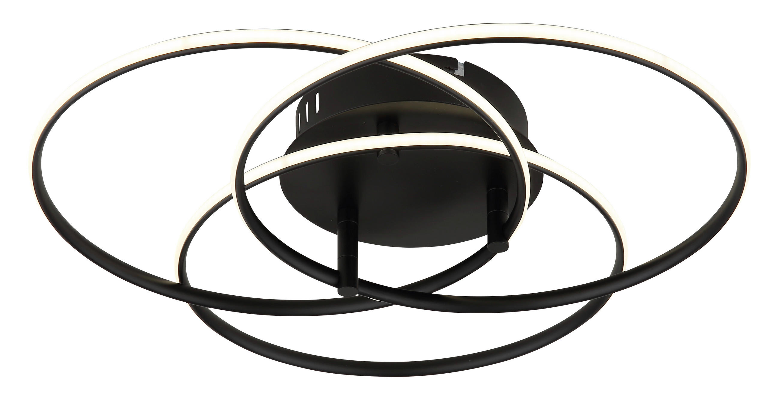 LED-DECKENLEUCHTE 45,6/9,4 cm   - Schwarz/Weiß, Design, Kunststoff/Metall (45,6/9,4cm) - Globo