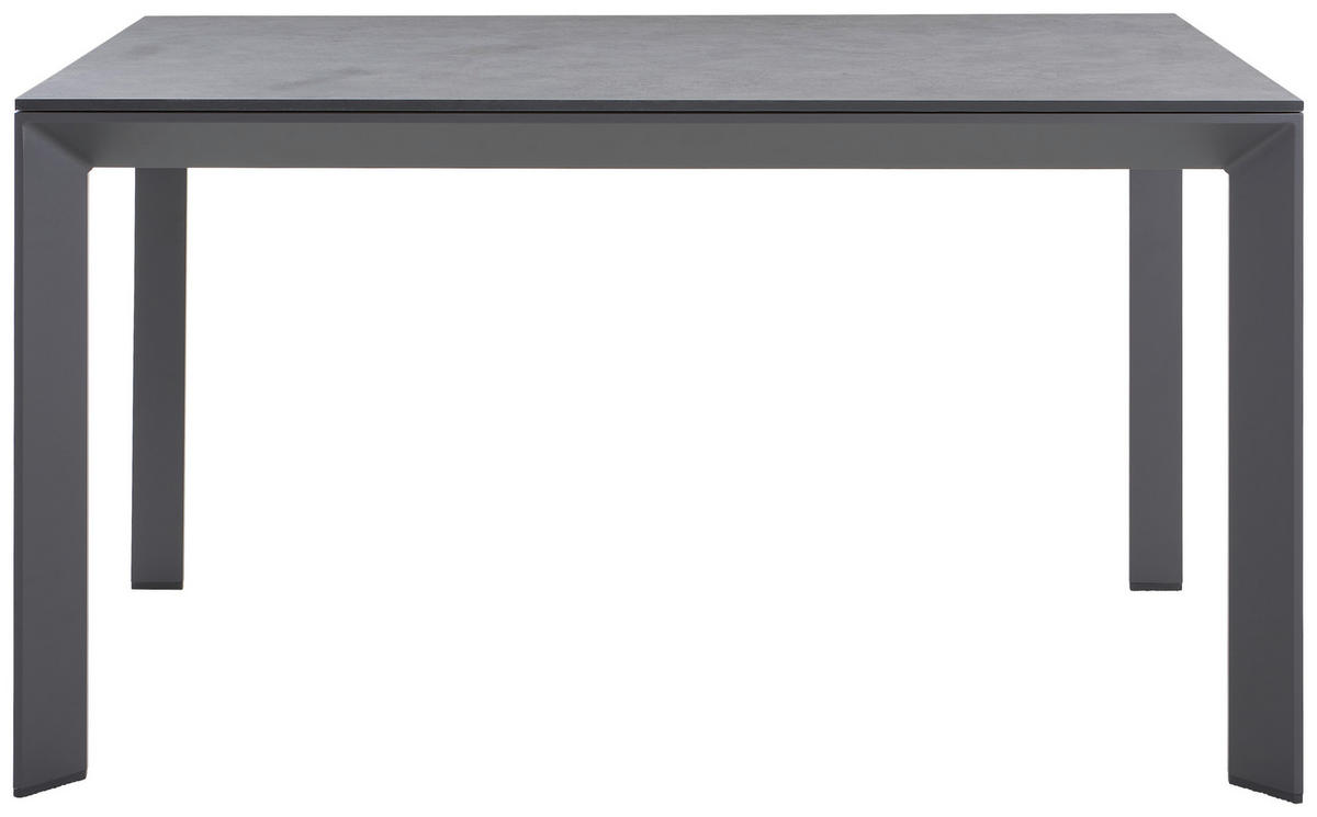 GARTENTISCH 140/90/75 cm Metall, Kunststoff rechteckig  - Dunkelgrau/Anthrazit, Design, Kunststoff/Metall (140/90/75cm) - Amatio