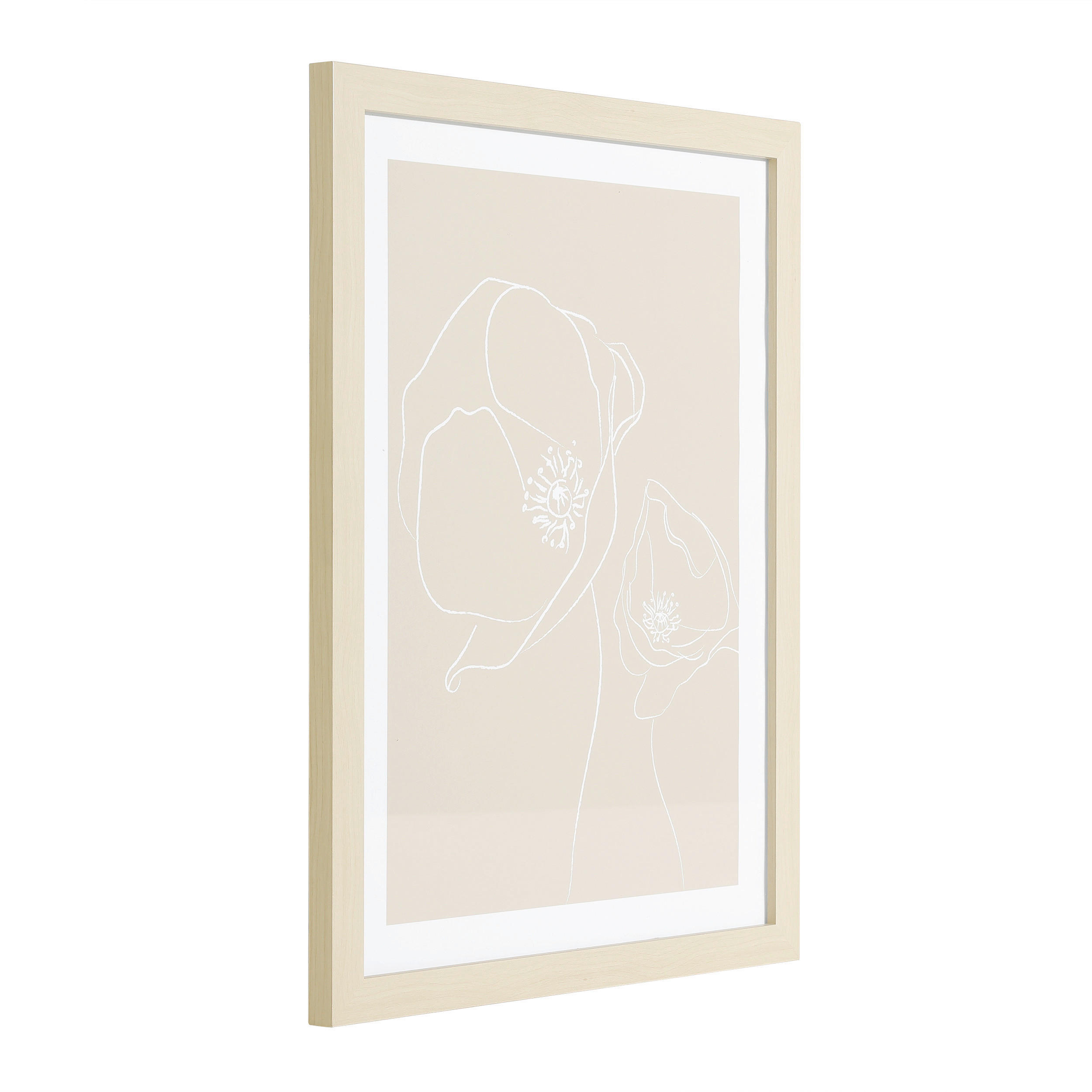 BILD Blumen Weiß, Pink  - Pink/Eichefarben, Trend, Glas/Papier (33/1,6/43cm) - Eglo
