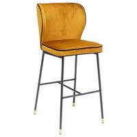 TRESENSTUHL in Gelb, Schwarz, Messingfarben  - Gelb/Messingfarben, LIFESTYLE, Textil/Metall (52/106/47cm) - Kare-Design