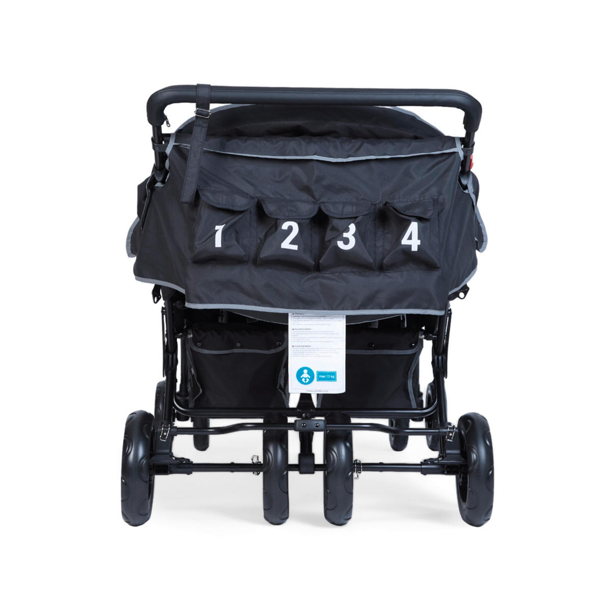 GESCHWISTERWAGEN  - Schwarz, Basics, Kunststoff/Metall (130/85/108cm) - Childhome