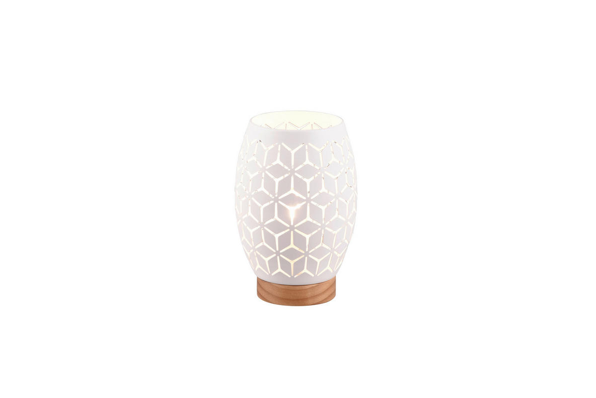 STOLNÁ LAMPA, E27, 15/21,5 cm  - biela, Konventionell, kov (15/21,5cm) - Trio Leuchten