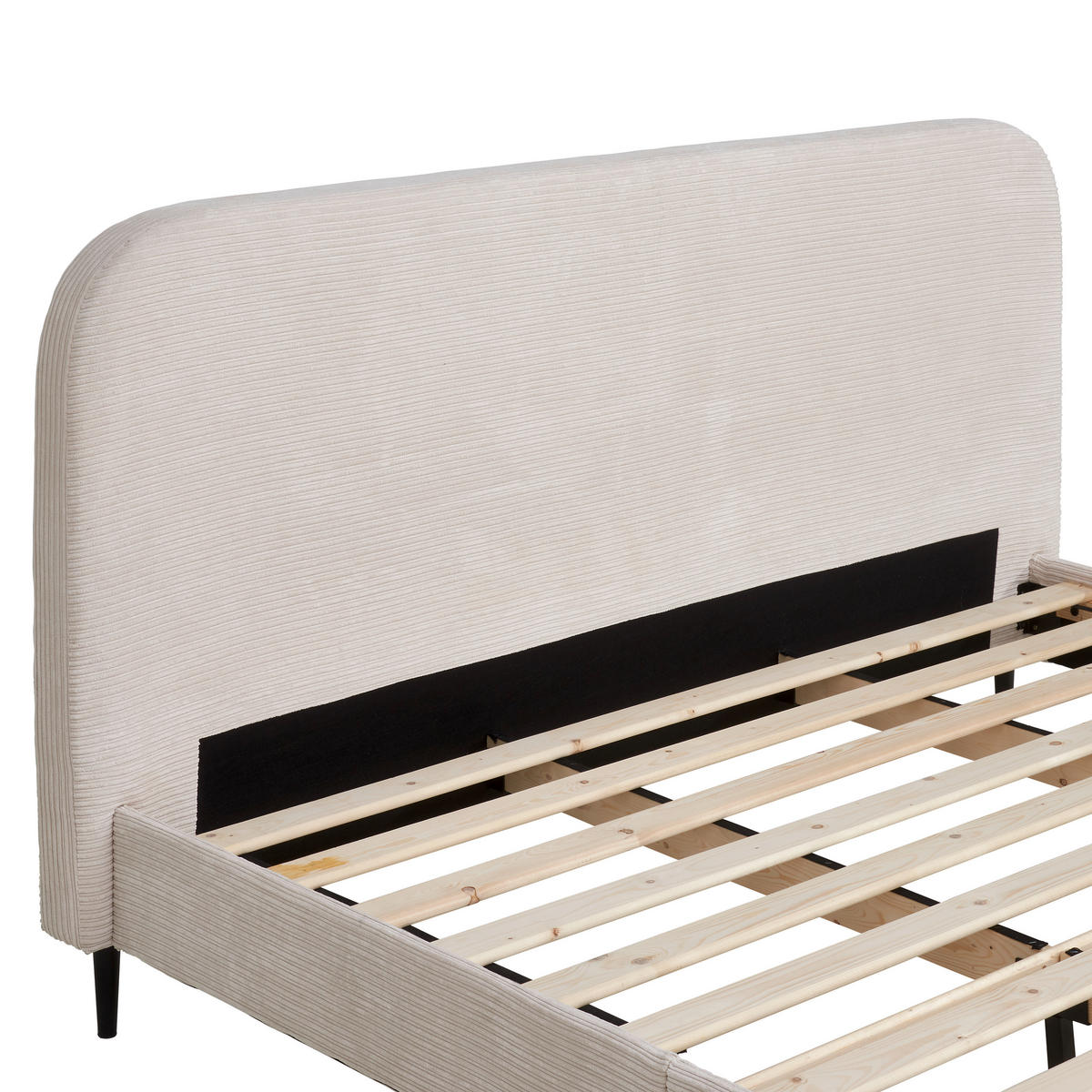 LIT REMBOURRÉ 180/200 cm  in Naturfarben  - Schwarz/Naturfarben, Modern, Holz/Textil (180/200cm) - Livetastic