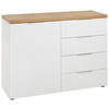 KOMMODE  in 120/89/43 cm  - Eichefarben/Alufarben, Design, Holzwerkstoff/Kunststoff (120/89/43cm) - Xora