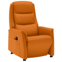 FERNSEHSESSEL in Orange  - Schwarz/Orange, Konventionell, Leder/Kunststoff (70/107/88cm) - Livetastic
