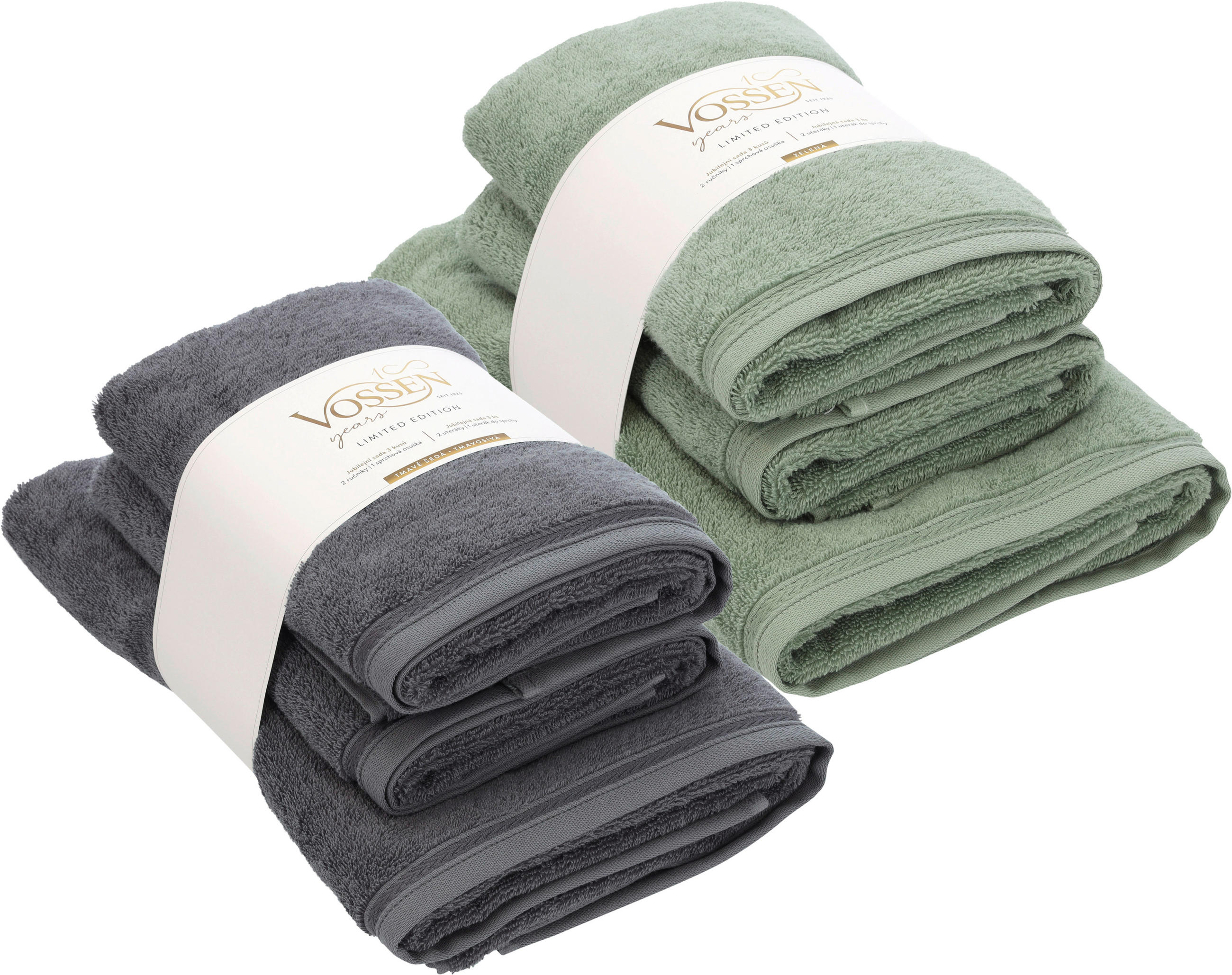 SADA RUČNÍKŮ A OSUŠEK, zelená - zelená, Basics, textil - Vossen