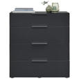 KOMMODE  in 90/101/40,5 cm  - Anthrazit/Alufarben, Design, Glas/Holzwerkstoff (90/101/40,5cm) - Voleo