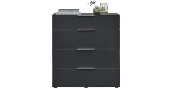KOMMODE in 90/101/40,5 cm - Anthrazit/Alufarben, Design, Glas/Holzwerkstoff (90/101/40,5cm) - Voleo