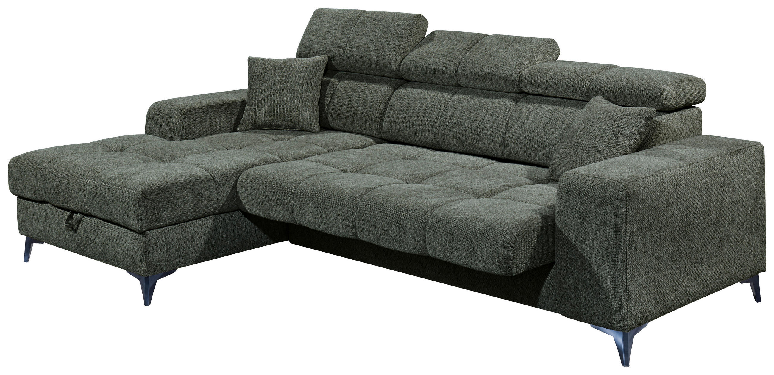 KUTNA GARNITURA tekstil  tamno zelena   - tamno zelena/crna, Konvencionalno, tekstil/plastika (172/268cm) - MID.YOU