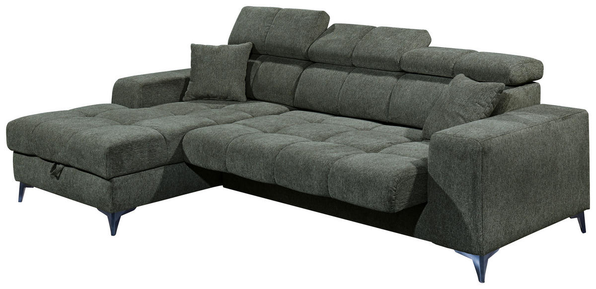 KUTNA GARNITURA tekstil  tamno zelena   - tamno zelena/crna, Konvencionalno, tekstil/plastika (172/268cm) - MID.YOU