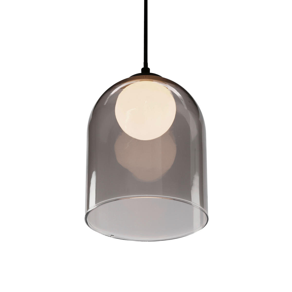 PENDELLEUCHTE 16/16/100 cm  - Schwarz/Weiß, Design, Glas/Metall (16/16/100cm)