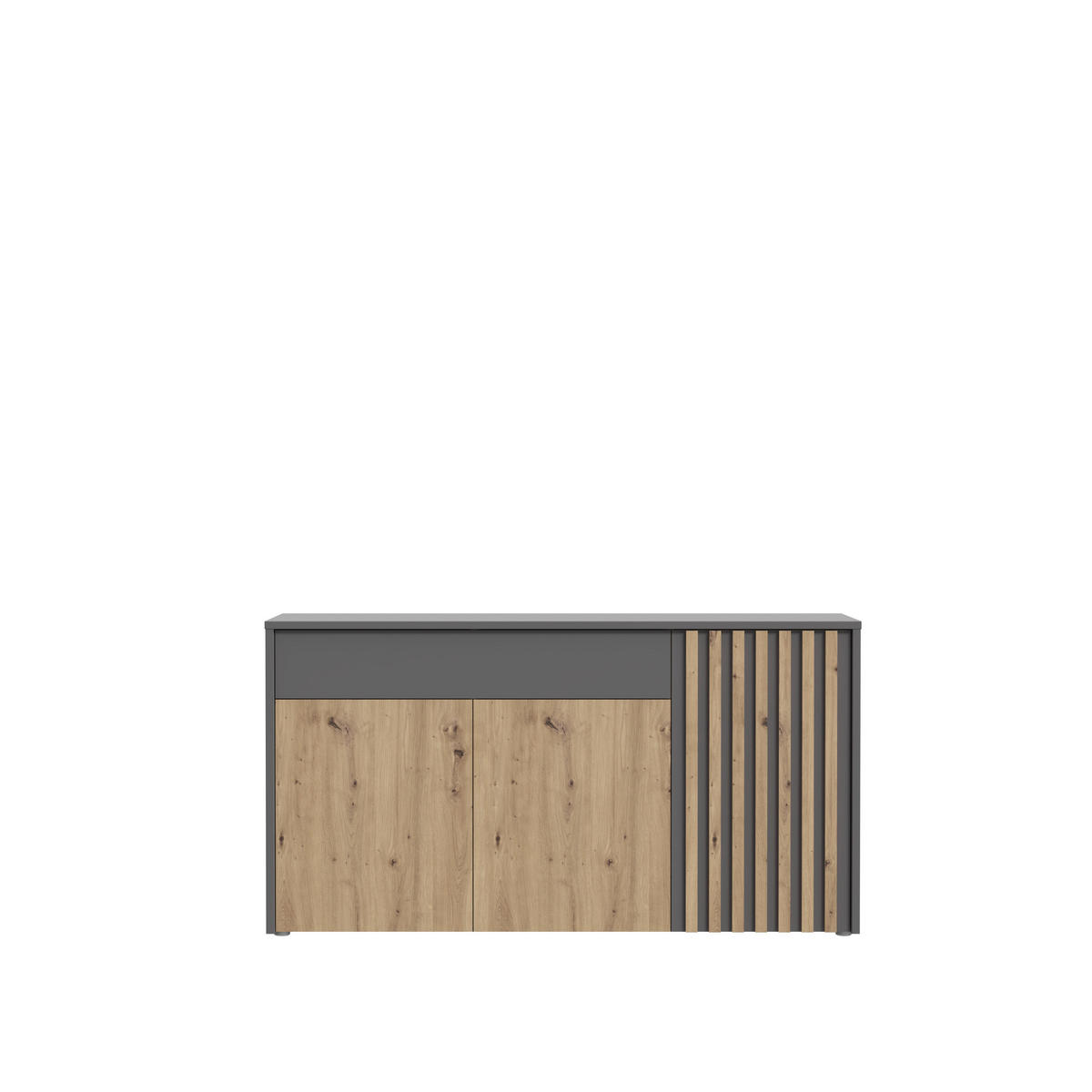 SIDEBOARD Grau, Eiche Artisan  164,2/87,9/42 cm  - Eiche Artisan/Grau, Trend, Holzwerkstoff (164,2/87,9/42cm) - Carryhome
