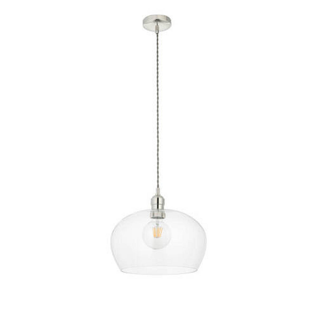 HÄNGELEUCHTE 31/151 cm  - Klar/Nickelfarben, Basics, Glas (31/151cm) - ENDON