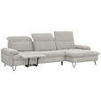 ECKSOFA in Chenille Beige  - Beige/Schwarz, LIFESTYLE, Textil/Metall (310/180cm) - Valnatura