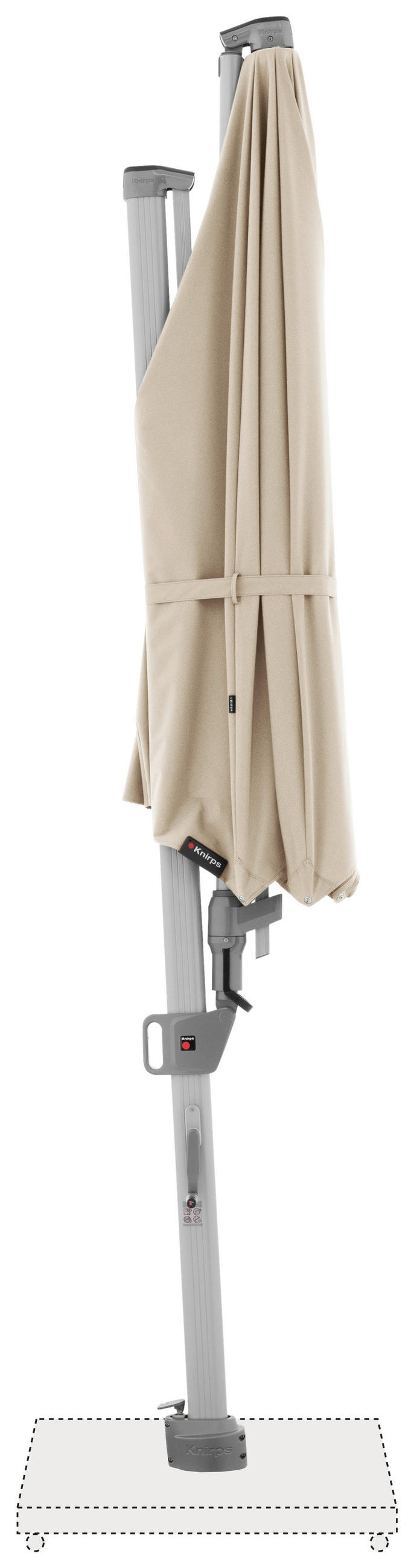 AMPELSCHIRM 340 cm Naturfarben  - Silberfarben/Naturfarben, Basics, Textil/Metall (340/340cm) - KNIRPS