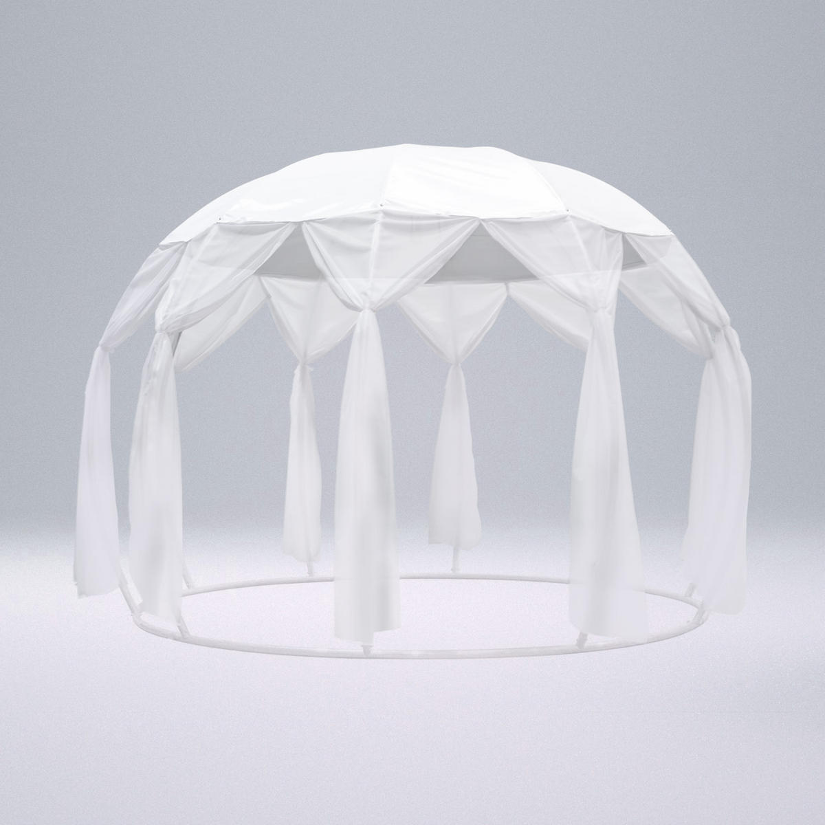 PAVILLON 484/275/484 cm Aluminium  - Silberfarben/Weiß, Basics, Textil/Metall (484/275/484cm)