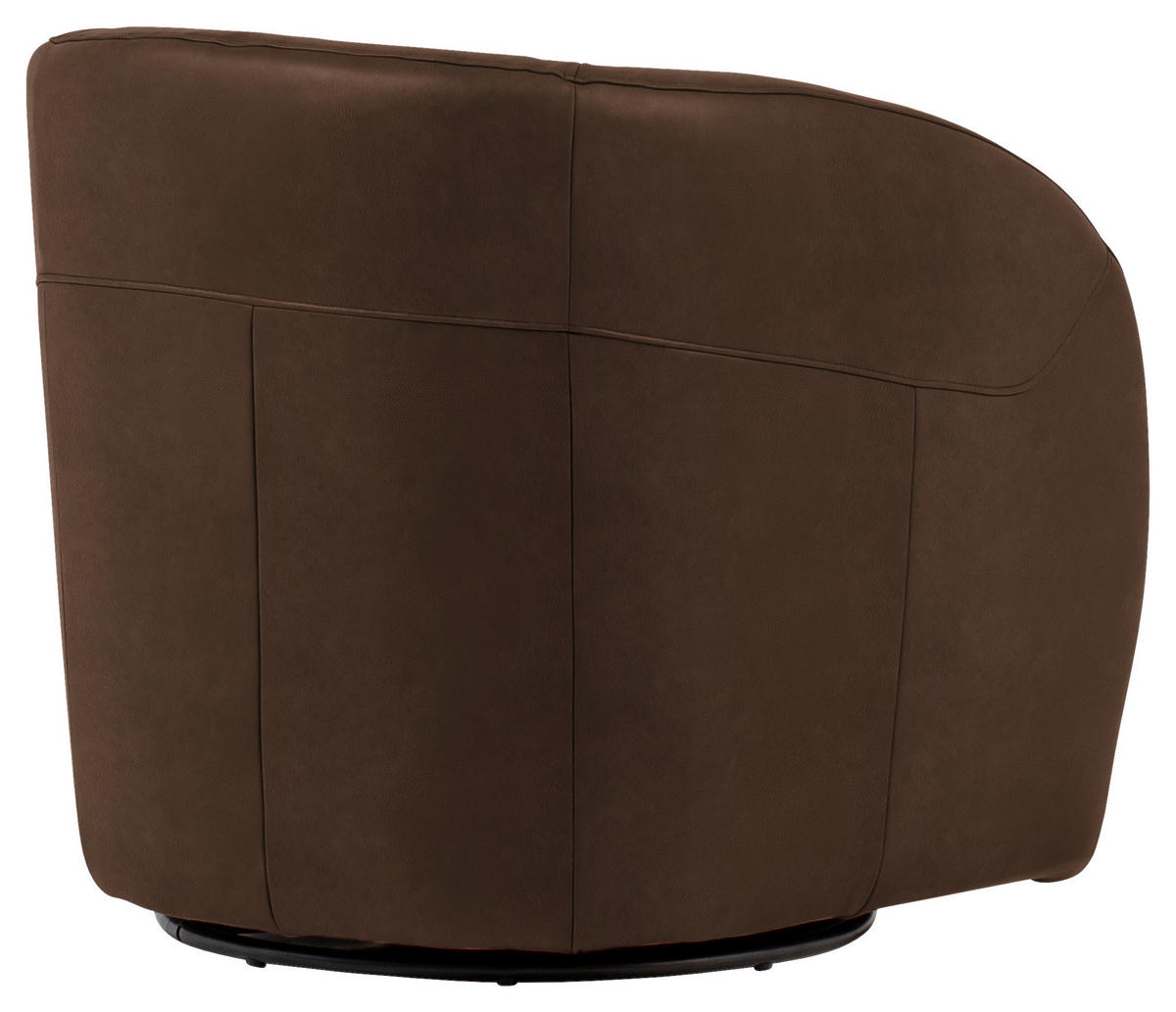 SESSEL in Echtleder Dunkelbraun  - Dunkelbraun/Schwarz, Design, Leder/Kunststoff (80/78/82cm) - Celina