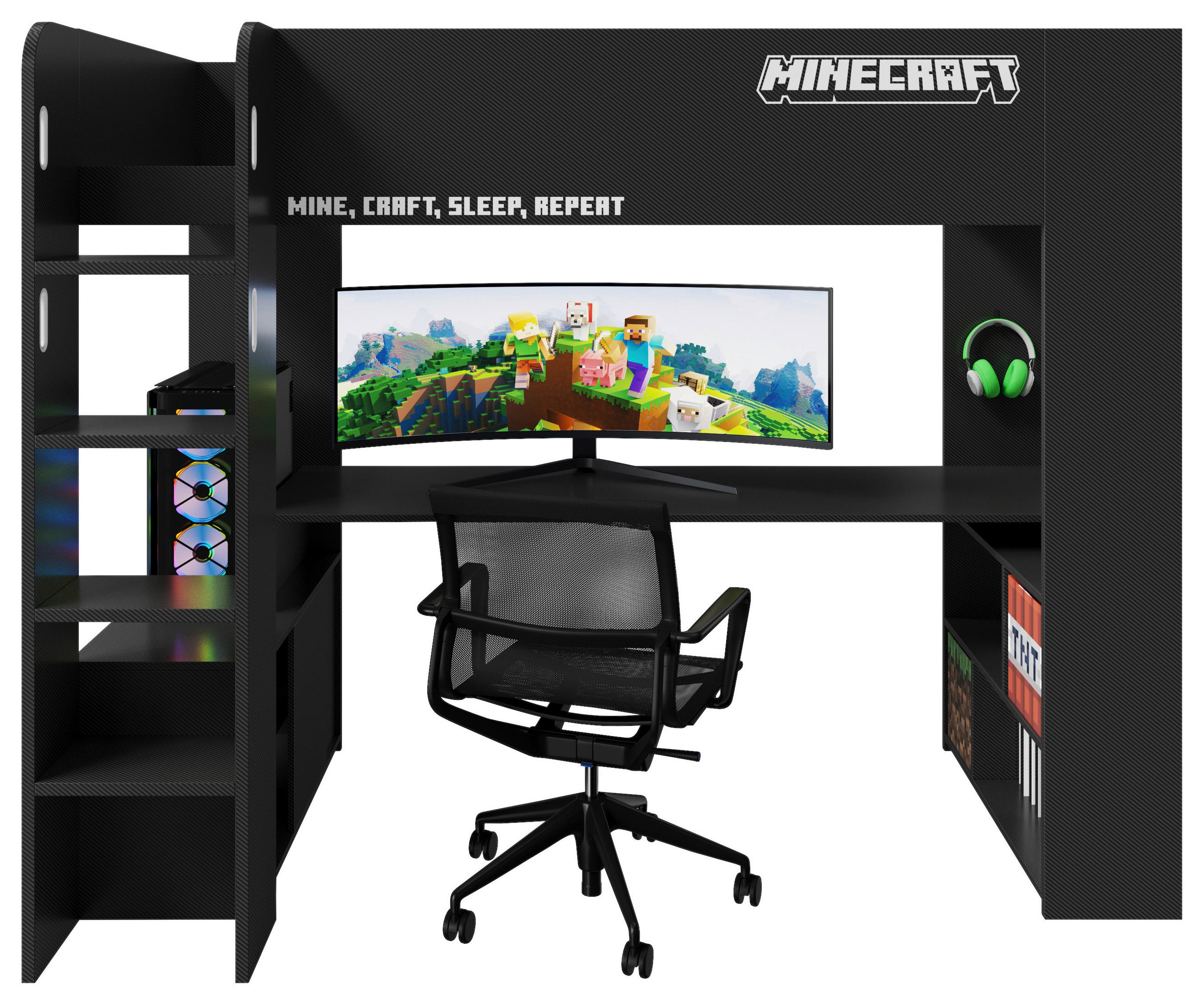 HOCHBETT 90/200 cm Schwarz  - Schwarz, MODERN, Holz/Holzwerkstoff (90/200cm) - Minecraft
