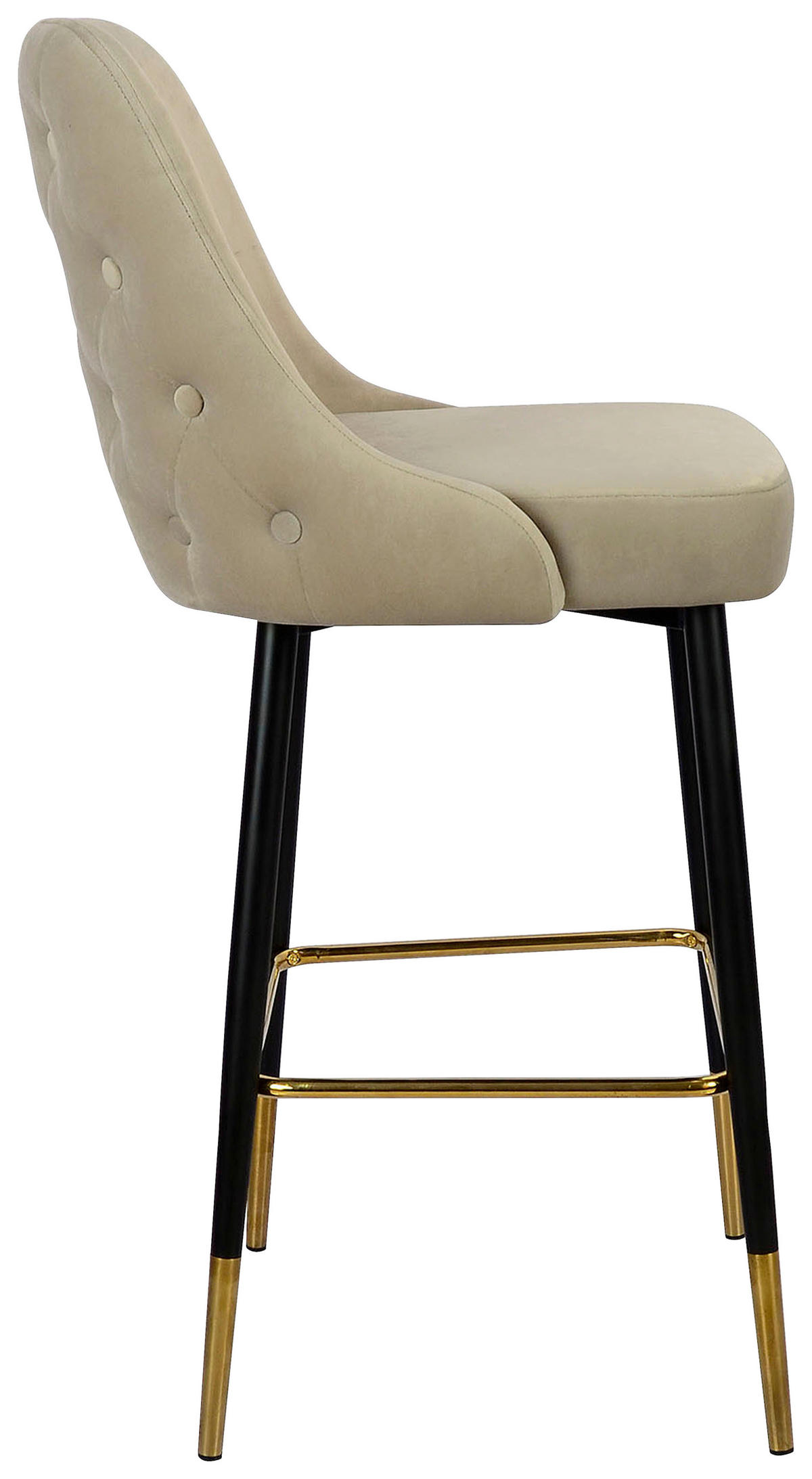 BARHOCKER Taupe Eisen  - Taupe, Design, Textil/Metall (53/110/57cm) - Kayoom