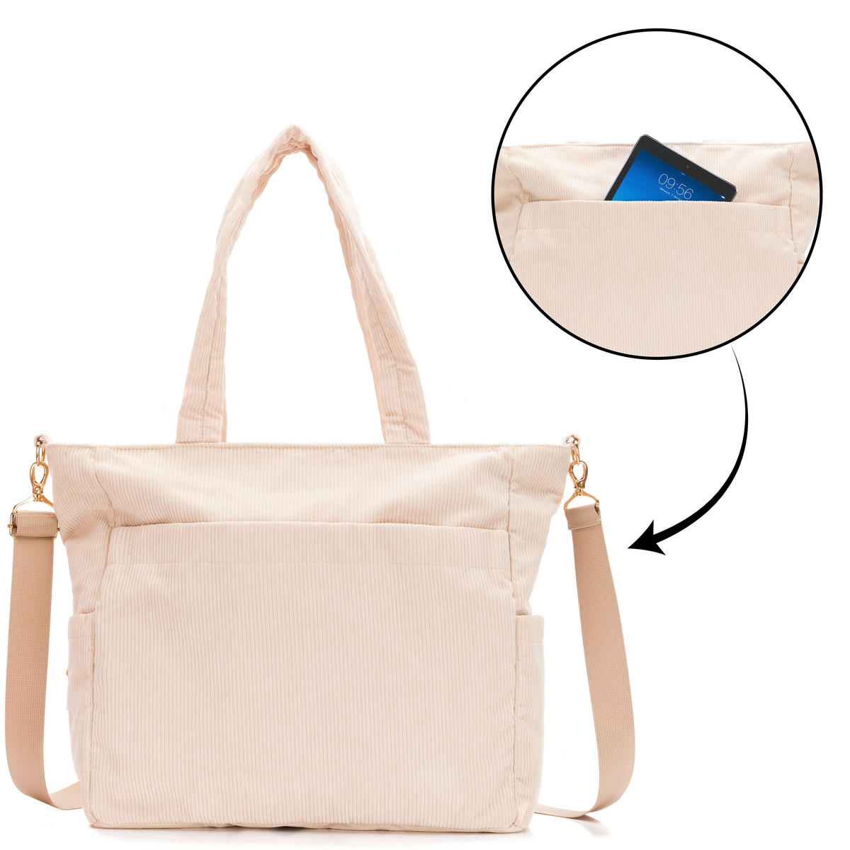 WICKELTASCHE  - Sandfarben, Basics, Kunststoff (39/15/36cm) - Jimmylee