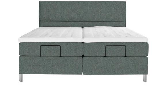 BOXSPRINGBETT 180/200 cm  in Grün  - Chromfarben/Grün, KONVENTIONELL, Kunststoff/Textil (180/200cm) - Voleo