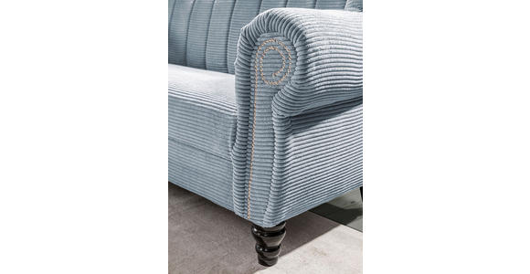 2-SITZER-SOFA in Cord Hellblau  - Dunkelbraun/Hellblau, Design, Holz/Textil (168/96/75cm) - Ambia Home