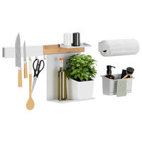 KÜCHEN-ORGANIZER-SET - Weiß, Basics, Holz/Kunststoff (60/34/14cm) - Tesa