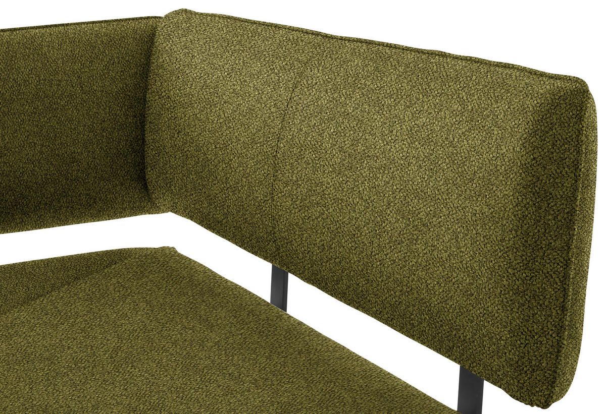 ECKBANK 190/150 cm  in Schwarz, Olivgrün  - Schwarz/Olivgrün, MODERN, Textil/Metall (190/150cm) - Cantus