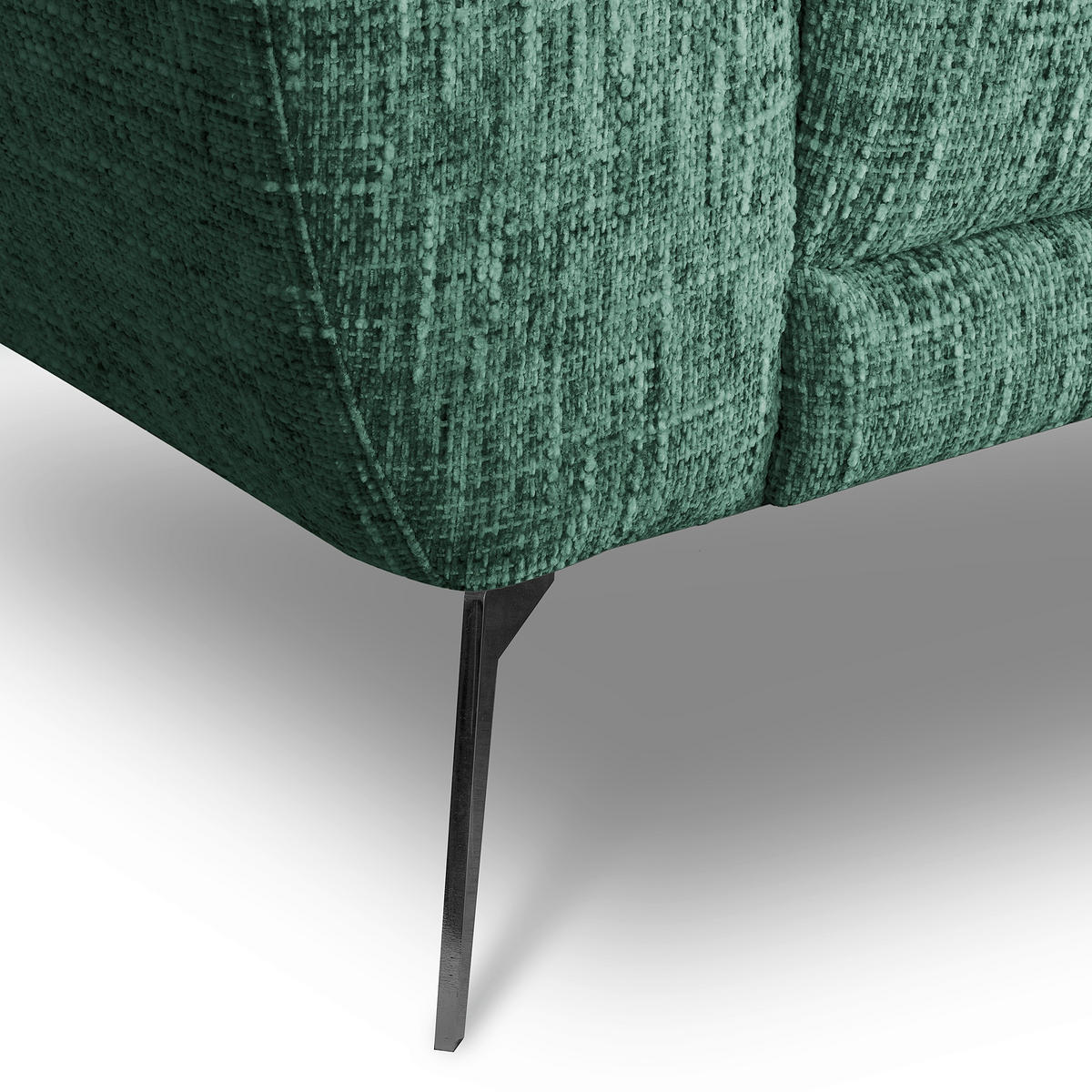 ECKSOFA SPRING Grün Webstoff Zierkissen  - Schwarz/Grün, Design, Textil/Metall (273/250cm) - Livetastic