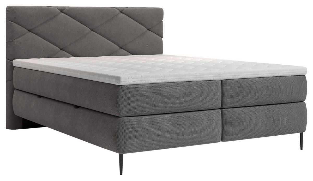 BOXBETT 180/200 cm  Grau  - Schwarz/Grau, Modern, Holz/Holzwerkstoff (180/200cm) - MID.YOU