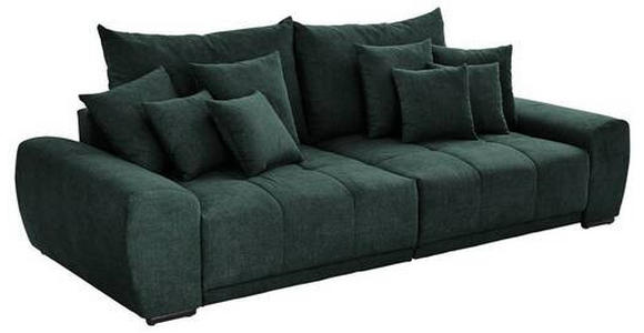 BIGSOFA Flachgewebe Dunkelgrün  - Dunkelgrün/Schwarz, KONVENTIONELL, Holz/Textil (280/67/120cm) - Carryhome