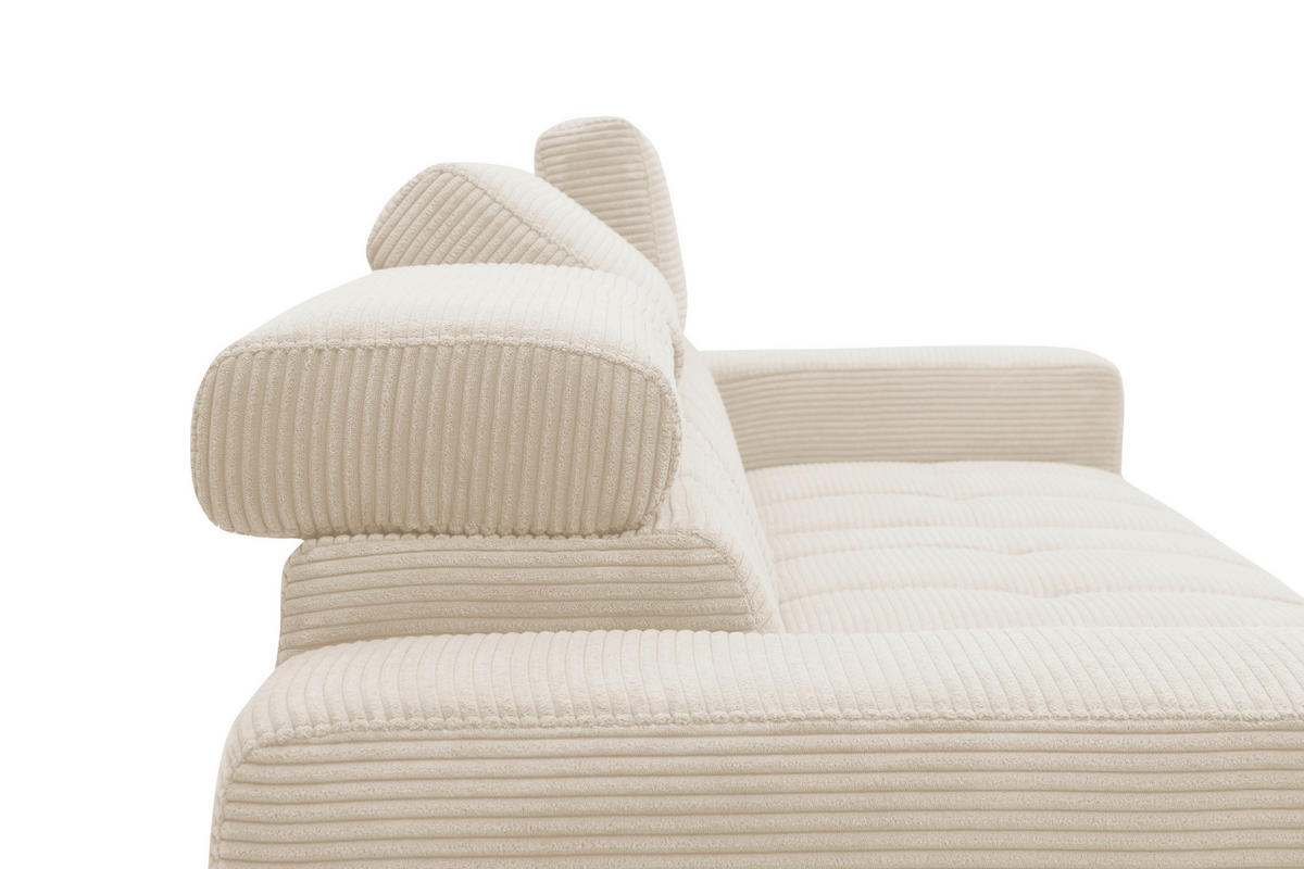 ECKSOFA TRENTO Creme Mikrofaser  - Dunkelgrau/Creme, MODERN, Textil/Metall (287/175cm) - MID.YOU