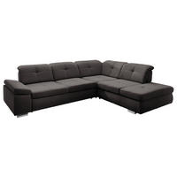 ECKSOFA  in Mikrofaser Dunkelgrau  312/260 cm  - Chromfarben/Dunkelgrau, Design, Textil/Metall (312/260cm) - Beldomo Style