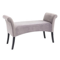 SITZBANK 107/62/38 cm Samt Silberfarben Holz  - Silberfarben/Schwarz, Design, Holz/Textil (107/62/38cm) - Kare-Design