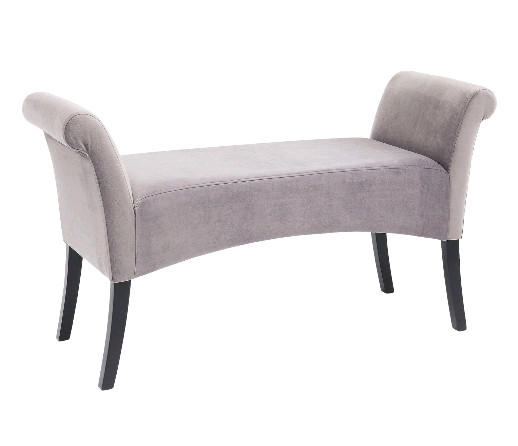 Sitzbank Silberfarben Motley Velvet 107x62x38 Cm